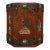 Rosewood Hexagonal Brush Pot With Mother of Pearl Inlay & Gemstone Accents – "Fu Gui" Motif For Sale