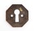 Vintage octagon shaped keyhole cover made of brass with a beveled edge. The original mounting screws are not available....