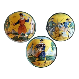 Deruta Italian Ceramic Hand Painted Wall Plates - Set of 3