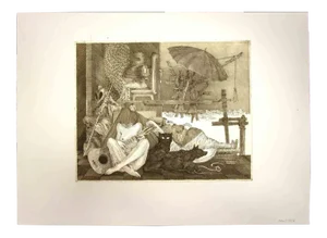 Leo Guida, The Years of Pain, Original Etching, 1975
