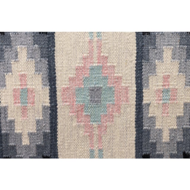 Mid-Century Swedish Kilim in Tones of Grey, 1960s For Sale - Image 4 of 6