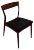 Solid Teak Side Chair With Black Leatherette, 1970s For Sale