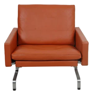 PK-31/1 Lounge Chair in Terracotta Leather by Poul Kjærholm, 1980s