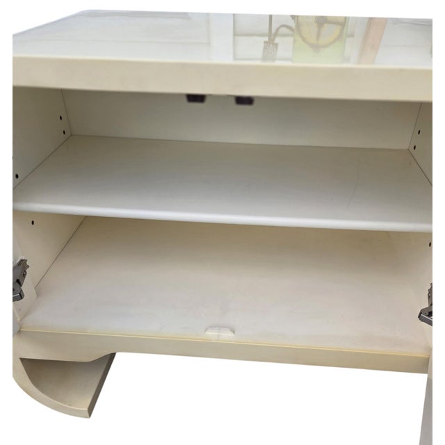 Vintage 1970s Faux Goatskin Console Buffet Karl Springer Style Postmodern Credenza For Sale - Image 17 of 17