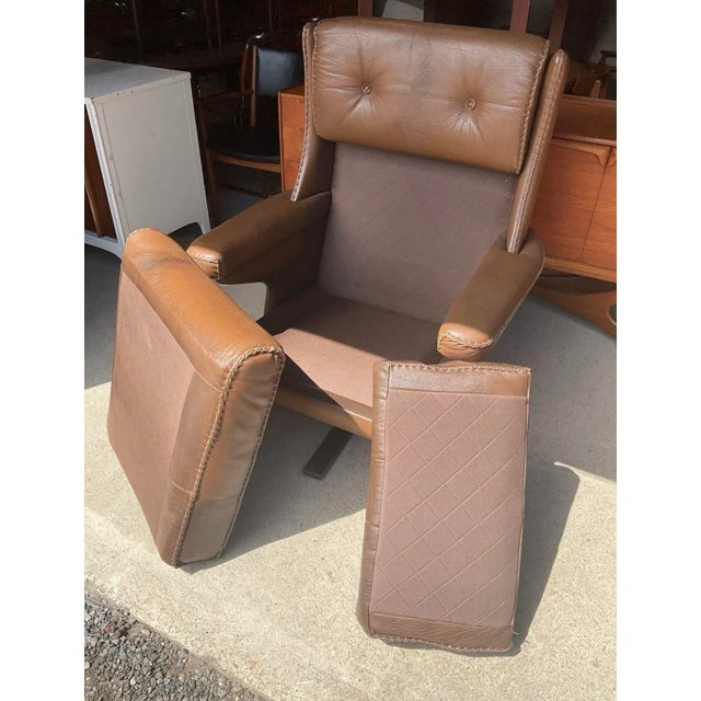 Mid-Century Modern Danish Bison Leather Armchair For Sale - Image 18 of 18