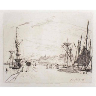 Johan Barthold Jongkind, View of the Port and Railway at Honfleur, 1860, Etching For Sale
