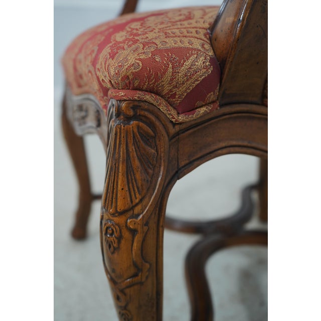 Burgundy Set of 8 Louis XV Style Burgundy and Gold Dining Chairs For Sale - Image 8 of 18
