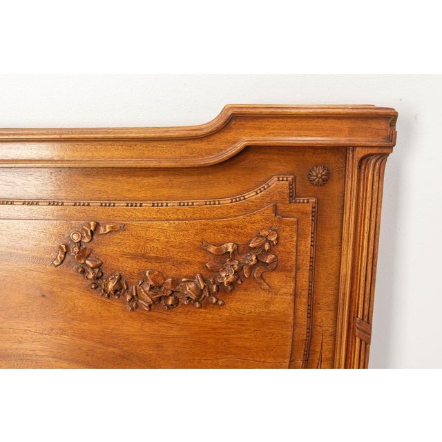 Antique French Walnut Headboard, 1900s For Sale - Image 3 of 5
