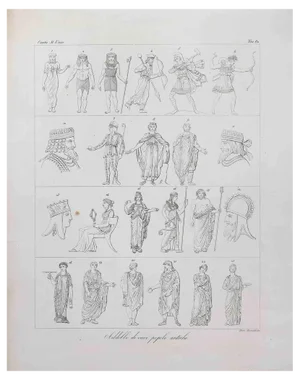 Domenico Klemi Bonatti, Various Antique Folk, Etching, 1850s