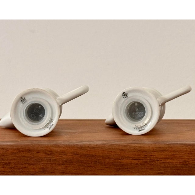 White Vintage Limoges White and Gold Dallah Salt and Pepper Shakers For Sale - Image 8 of 8