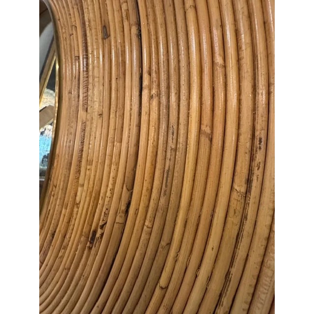 Italian Brass and Bamboo Mirrors For Sale - Image 4 of 5