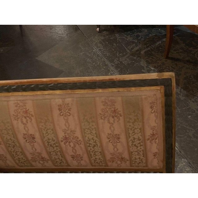 Traditional 19th C. Swedish Carved and Painted Settee For Sale - Image 3 of 8