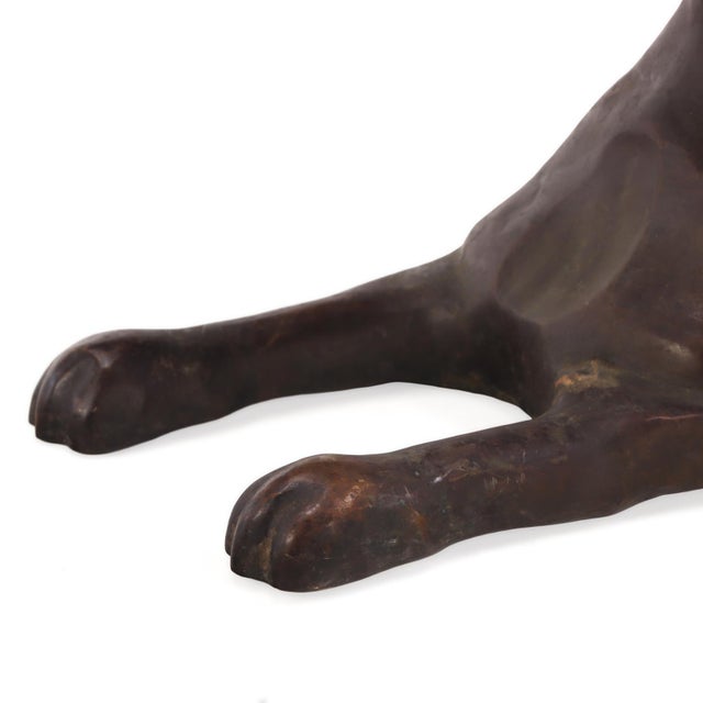 French Modernist Bronze Sculpture of a Stylized Dog, C. 1940. For Sale - Image 4 of 6