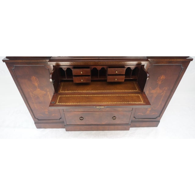 Brown Very Fine Custom c1940s Bubble Glass Drop Front Butlers Desk Break Front For Sale - Image 8 of 12