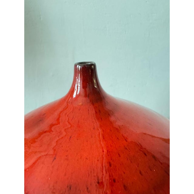 Red Glazed Ceramic Onion Vase attributed to Keramar, Bruges, 1960s For Sale - Image 3 of 8