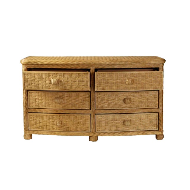 Wicker Chest of Drawers Vintage 'Pier 1' For Sale - Image 4 of 5