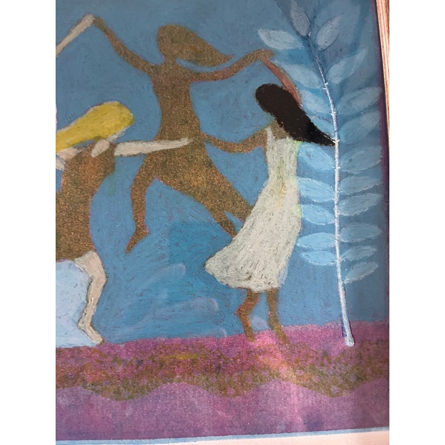 Abstract Heidi Vatanka. (“Dancers”) Folk Art Original Painting For Sale - Image 3 of 4