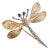 Vintage 14k Yellow and White Gold Sapphire and Diamond Dragonfly Brooch For Sale