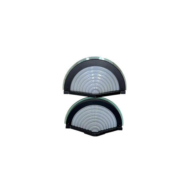 Postmodern Cister Wall Lamps in Stepped Glass from Ikea, 1980s, Set of 2 For Sale - Image 9 of 12