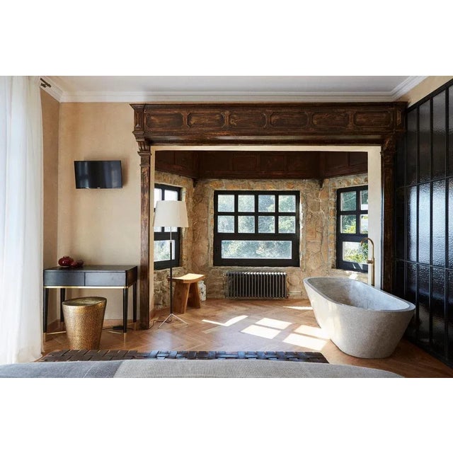 Metal Terracotta and Brass Hall Pie G3 Floor Lamp by Jaume Sans For Sale - Image 7 of 8