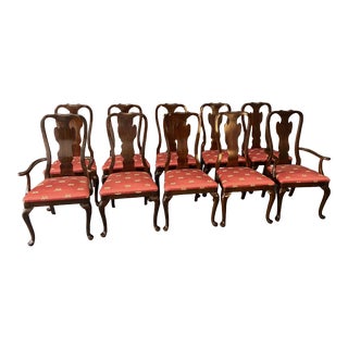 Mid 20th Century Drexel Heritage Solid Cherry Dining Chairs- Set of 10 For Sale