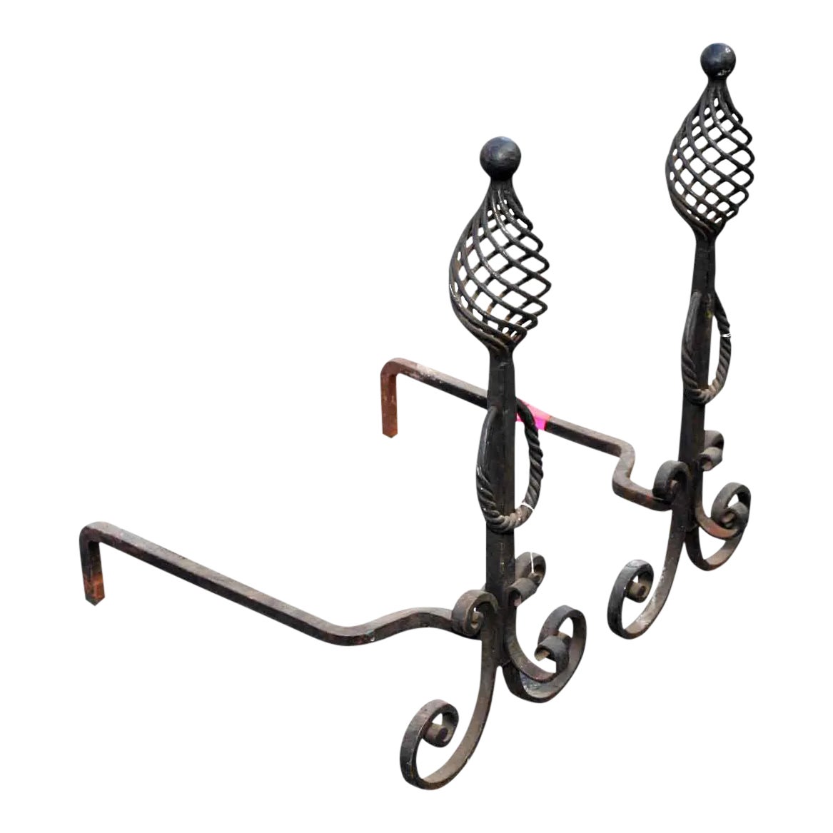 Wrought Iron Arts & Crafts Andirons A Pair Chairish