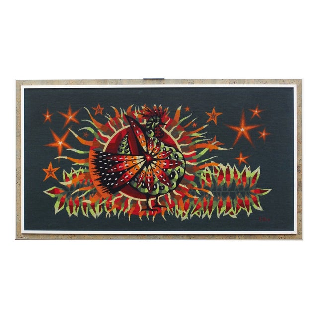 Vintage Bird Tapestry by Elbé, France, 1970s For Sale