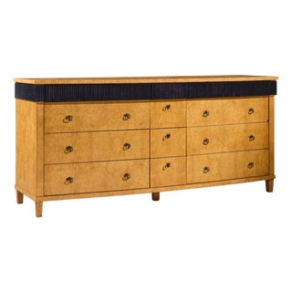 Baker Furniture Biedermeier Style Burlwood Lowboy Dresser For Sale