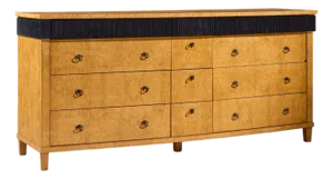 Baker Furniture Biedermeier Style Burlwood Lowboy Dresser
