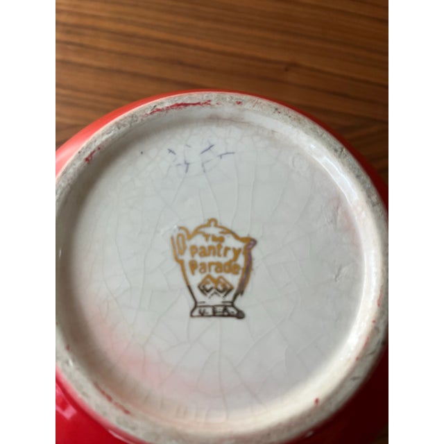 Scarlet 1940s Kitchen Parade Ripe Tomato Lidded Cookie Jar For Sale - Image 8 of 9