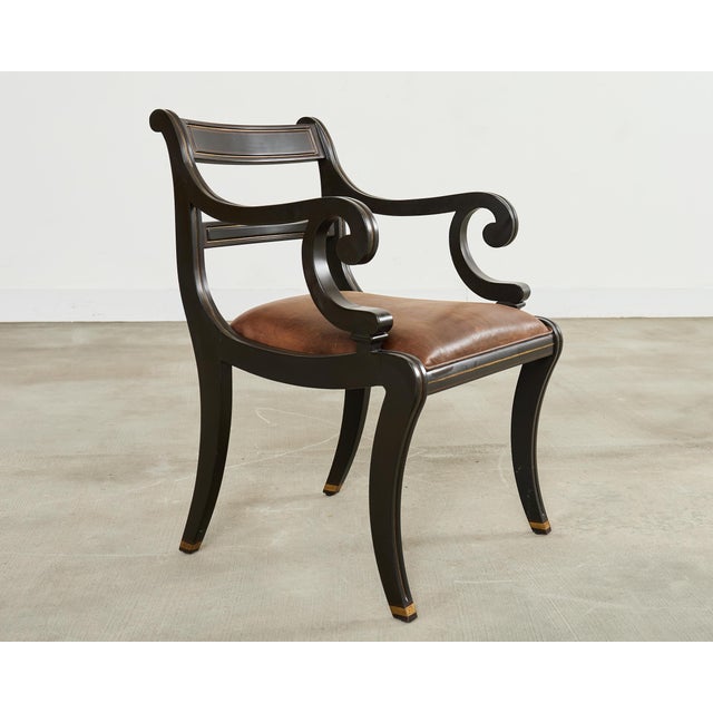 Traditional Ralph Lauren English Regency Style Alastair Library Chair For Sale - Image 3 of 18