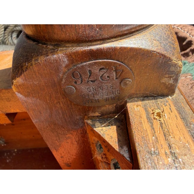 Doten Dunton 6 Ft. 1920s Executive 2 Drawer Desk Labelled For Sale - Image 4 of 6