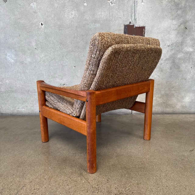 Vintage 1970's Domino Mobler High Back Tweed Lounge Chair For Sale In Los Angeles - Image 6 of 11