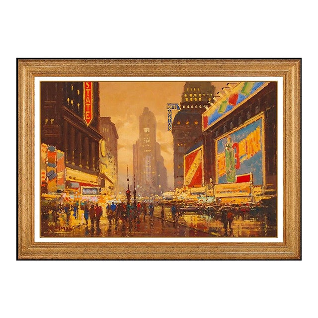 Late 20th Century Times Square at Night, Willem Heytman For Sale