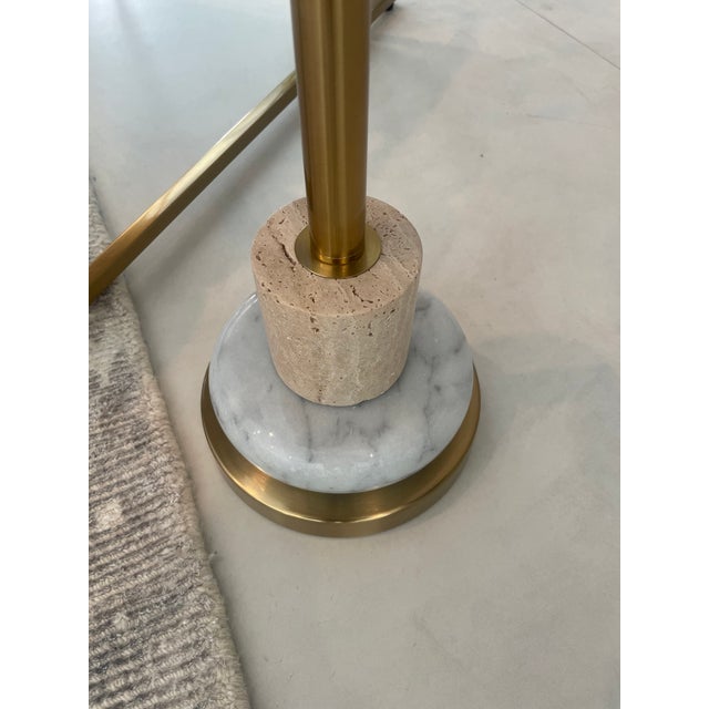2020s Elliniko Free Form Travertine and Marble Side Table For Sale - Image 5 of 6
