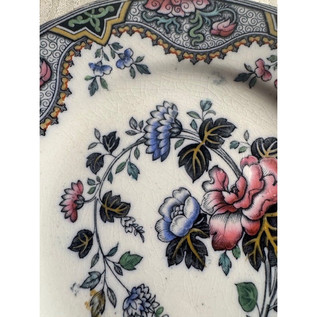 White Antique Doulton (p.b.&h) Burslem Alma Salad Plate With Handles. Set of 5. For Sale - Image 8 of 10