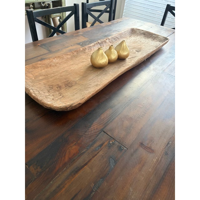 Large 38" Antique Hand-Carved Primitive Wooden Dough Bowl (Trencher) For Sale In Baltimore - Image 6 of 10