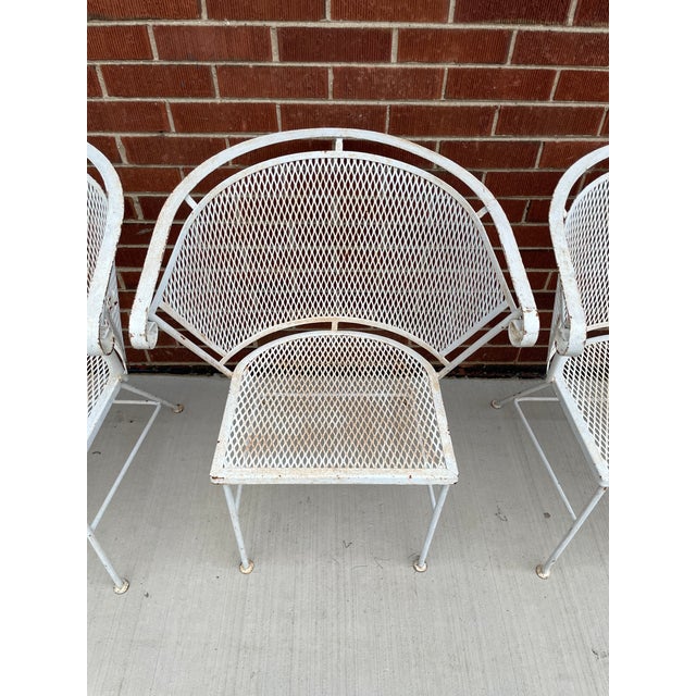 1960s 1960s Set of 4 Attributed Woodard Salterini MCM Barrel Back Patio Dining Chairs For Sale - Image 5 of 11