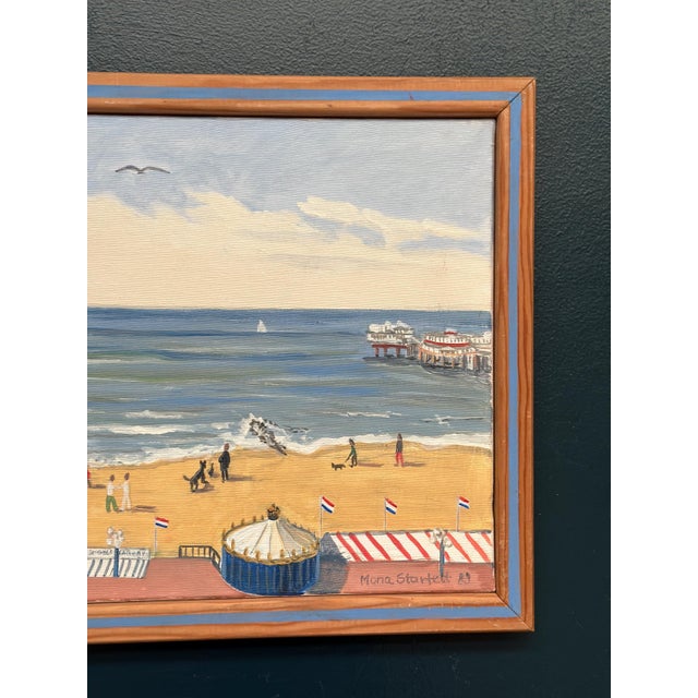 1980s Mona Starfelt, Day at the Beach, 1989, Oil on Canvas, Framed For Sale - Image 5 of 18