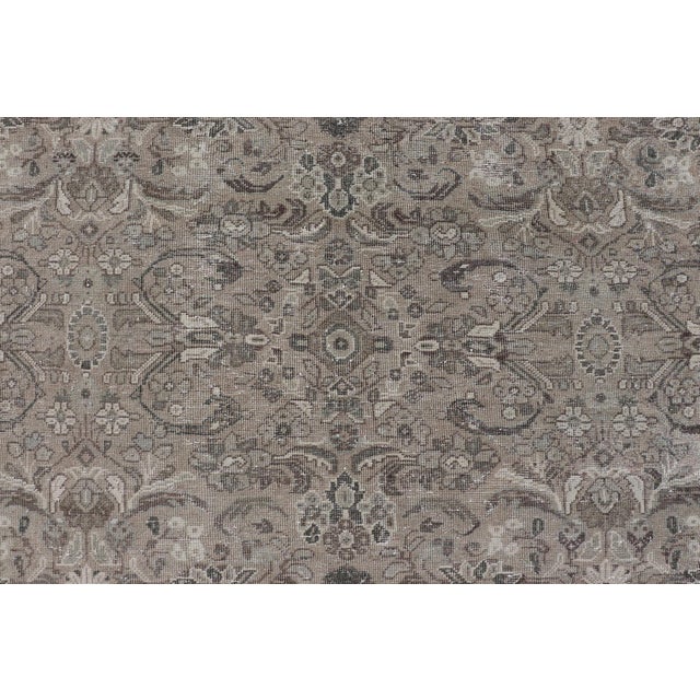 Textile Antique Persian Sultanabad Rug With Medallion Design in Soft Gray 10'1 X 13'5 For Sale - Image 7 of 11