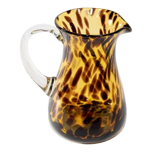 Vintage Tortoise Shell Hand-Blown Glass Pitcher