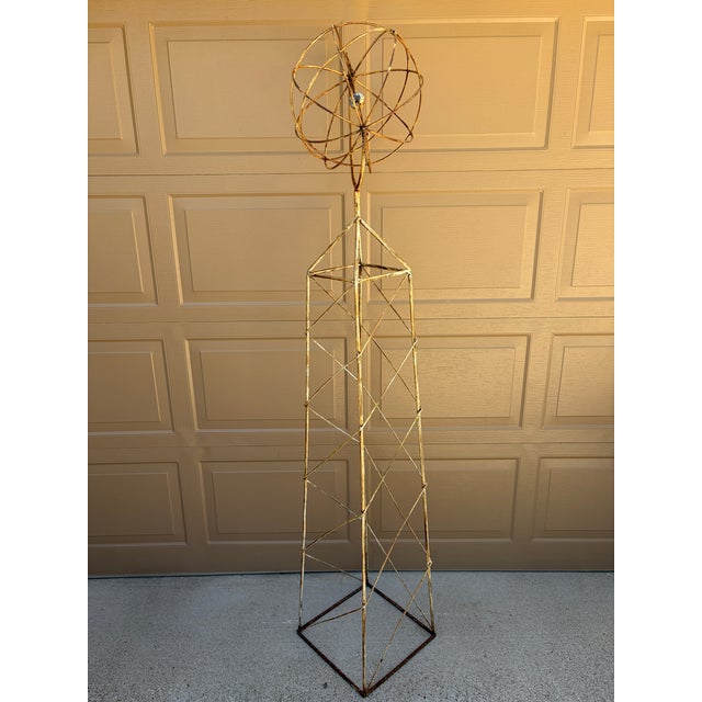 Late 20th Century Large Classical White Iron Armillary Sphere Garden Sculpture on Stand For Sale - Image 11 of 14
