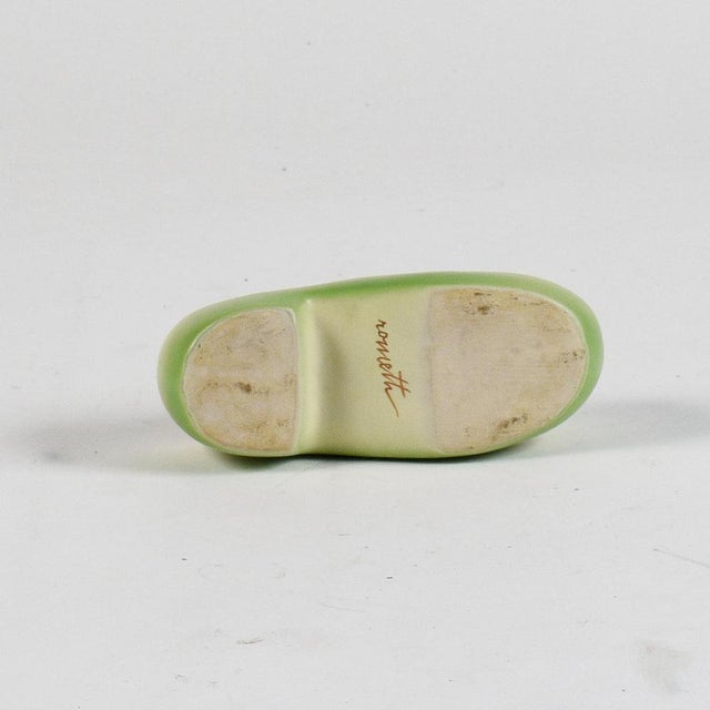 Ceramic Green Ceramic Clog Shoe from Rometti, 1950s For Sale - Image 7 of 9