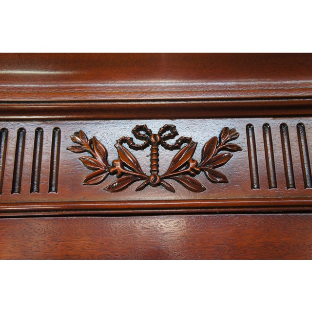 Millender English Georgian Robert Adam Flame Mahogany Breakfront Display Cabinet For Sale - Image 12 of 18