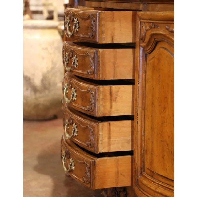 Early 20th Century French Louis XV Walnut Enfilade With Marble Top For Sale - Image 12 of 14