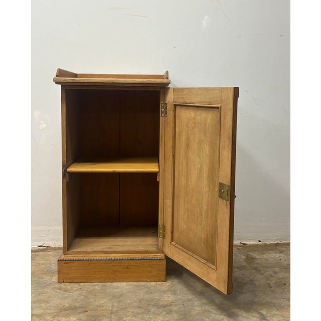 Antique English Oak Pot Cupboard Nightstand With Inlay Design For Sale In Naples, FL - Image 6 of 9