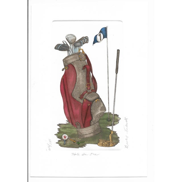 1990s Barbie Tidwell color etching on paper, "Hole in One", pencil signed, titled and numbered 185 of 750. Combined...