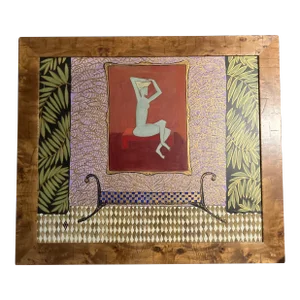 Contemporary Original Folk Art Interior Painting by Judy Henn “She’s Always So Positive”