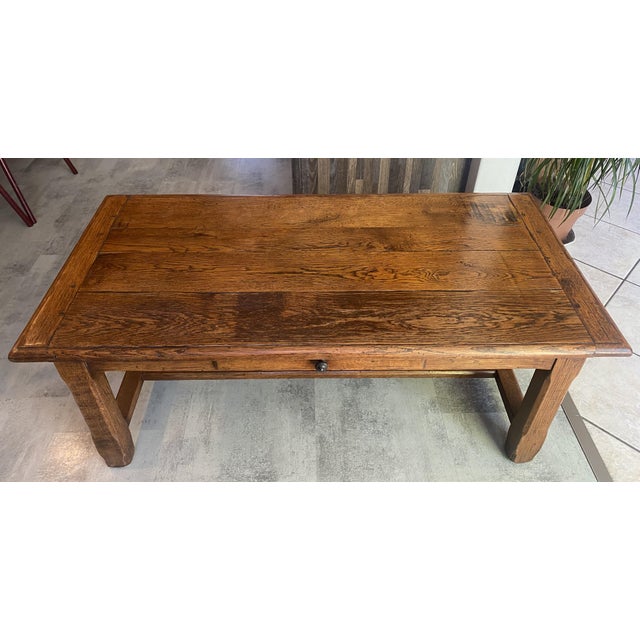 Vintage Rustic Farmhouse Coffee Table in Oak, 1950 For Sale - Image 15 of 18