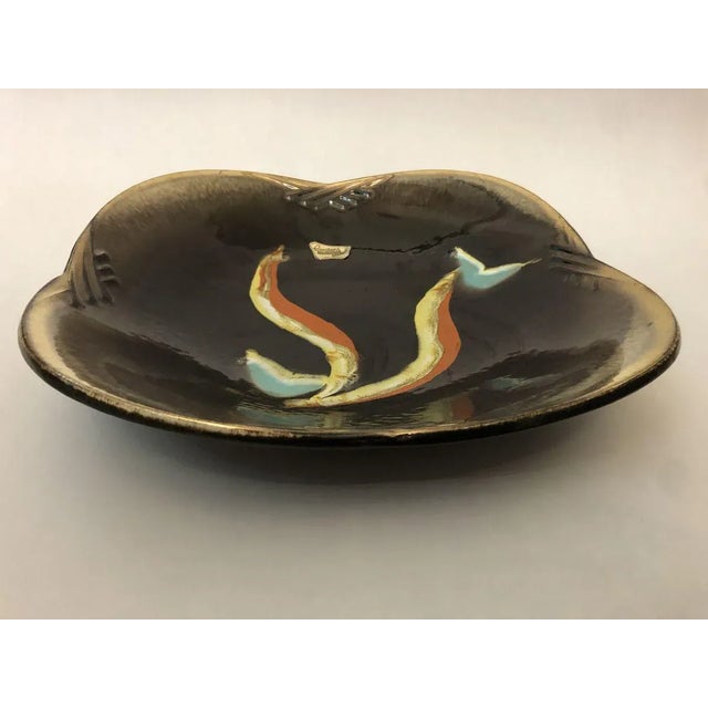 Brown Ceramic Bowl, 1950s For Sale - Image 8 of 8